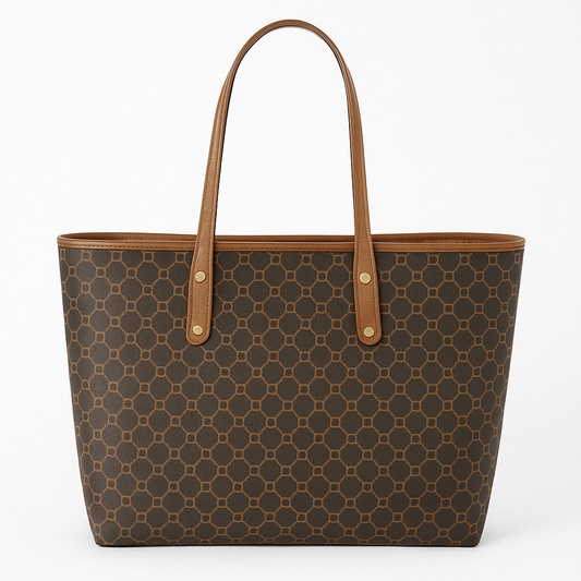 Vintage Letter Print Tote Bag